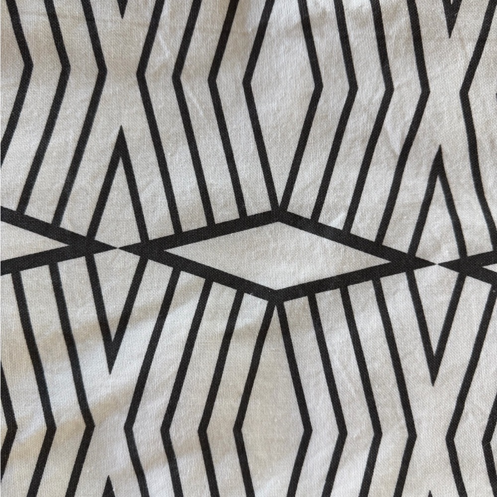 West Elm charcoal and white curtains